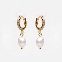 Freshwater Pearl Hoop Earrings