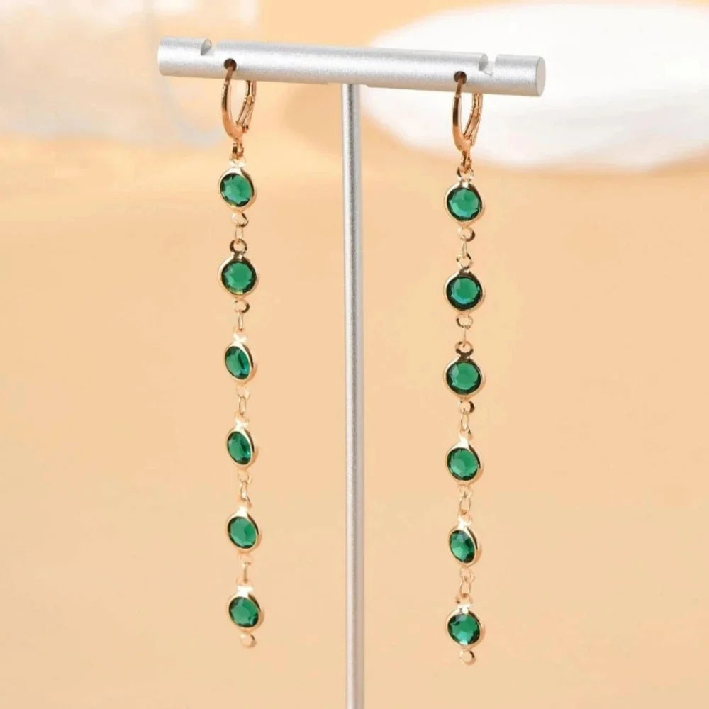 Gem Drop Hoop Earrings - Veinci