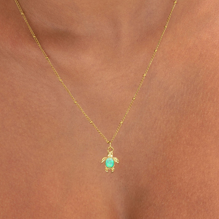 Opal Turtle Necklace for Women