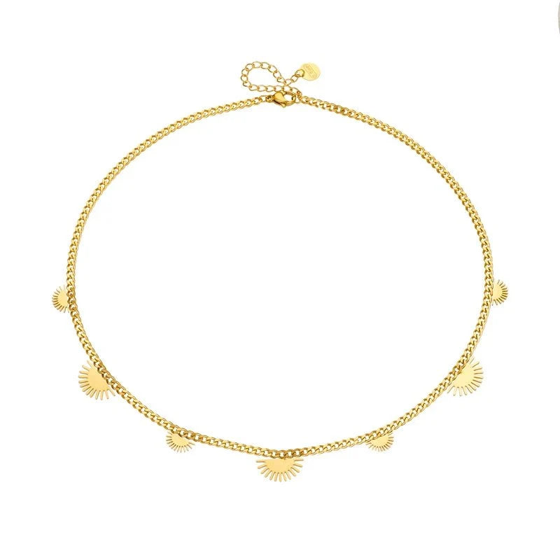 Half Sun Charm Necklace and Bracelet Set - Veinci