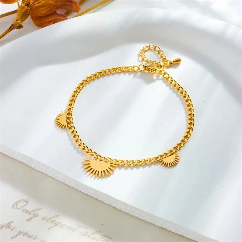 Half Sun Charm Necklace and Bracelet Set - Veinci