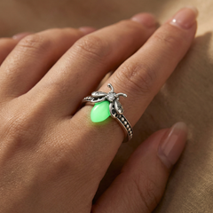 Sterling Silver Glowing Lume Firefly Ring