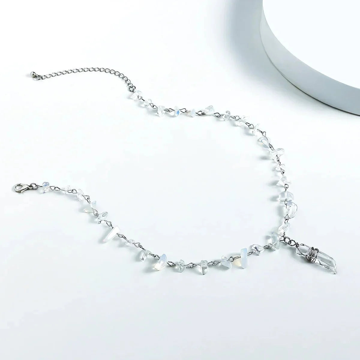 Ice Crystal Stone Choker Necklace - Veinci