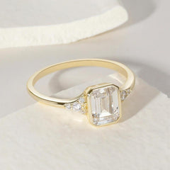 Emerald Cut Center Stone Ring