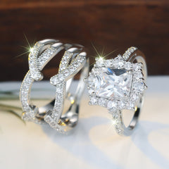2-Piece Stackable Princess Cut Ring Set