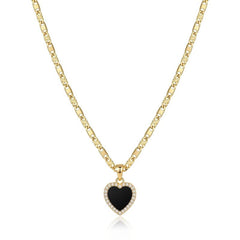 Double Sided Heart Mariner Chain Necklace