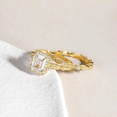 2-Piece Emerald Cut Ring Set