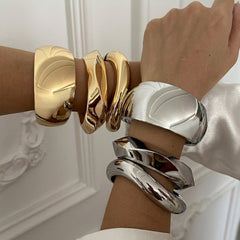 3-Piece Chunky Geometric Bangle Stack