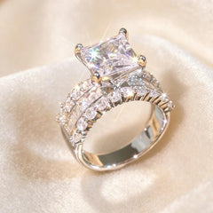 Statement Square Princess Cut Ring