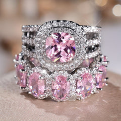 2-Piece Statement Large Stone Ring Stack