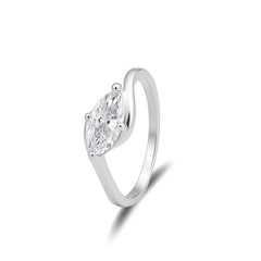 Marquise Cut Crossover Ring