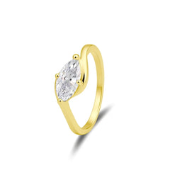 Marquise Cut Crossover Ring