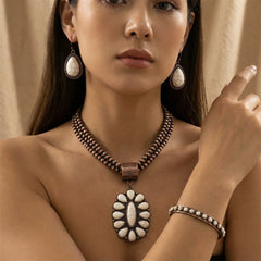 3-Piece Boho Beaded Necklace, Bracelet, Earring Set