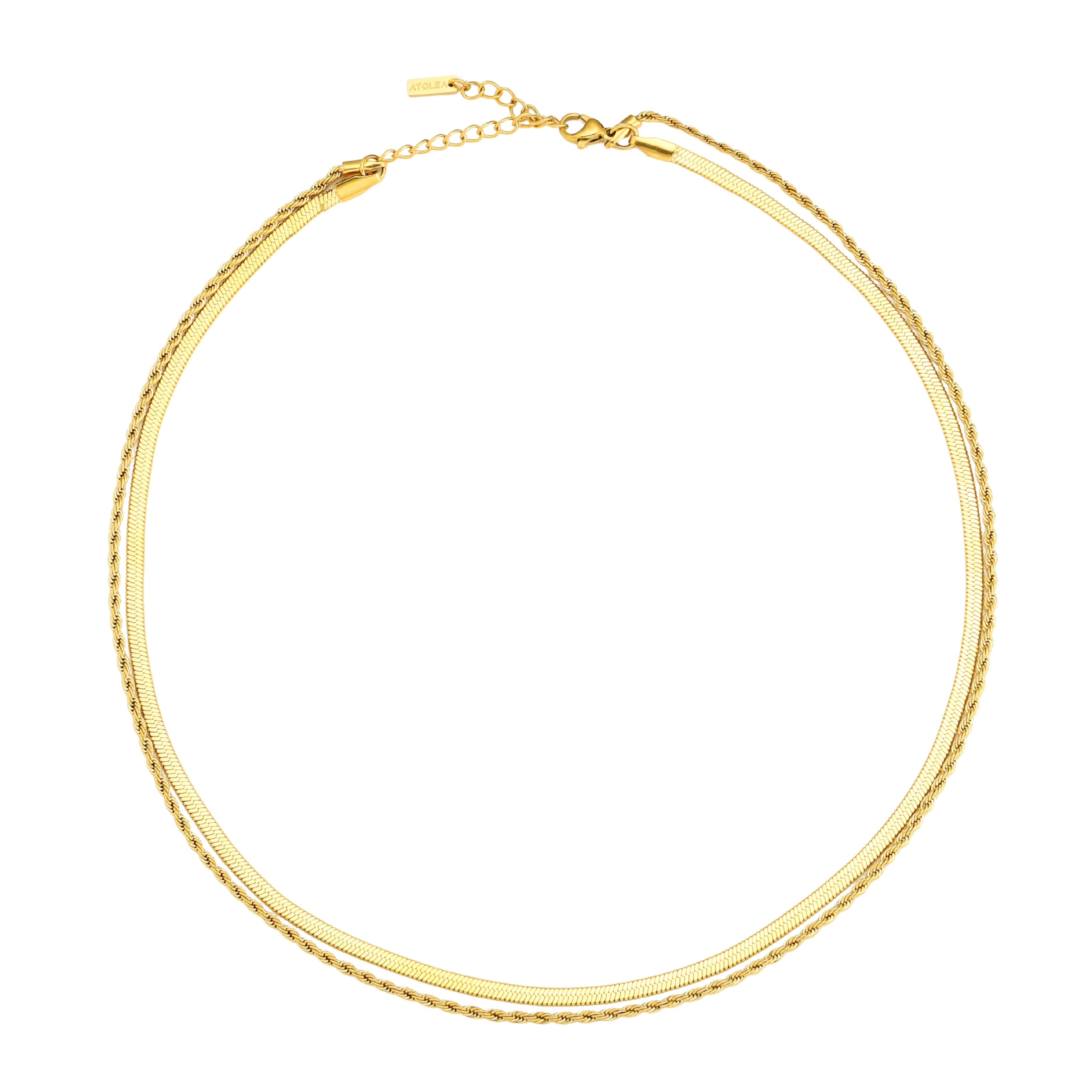 Layered Necklace White Background