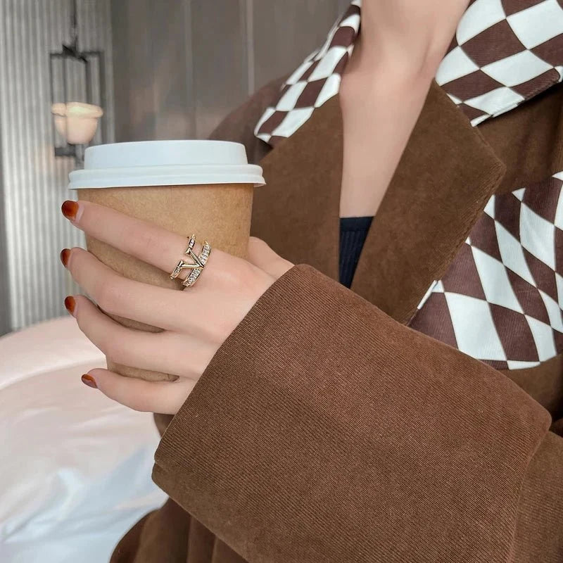 Layered "V" Diamond Ring - Veinci
