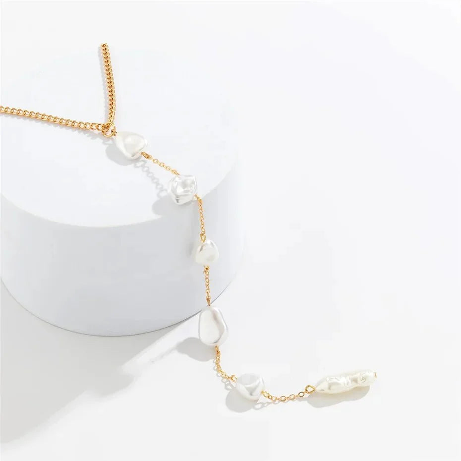 Long Pearl Drop Tassel Necklace - Veinci