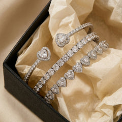 3-Piece 14K CZ Accented Bracelet Stack