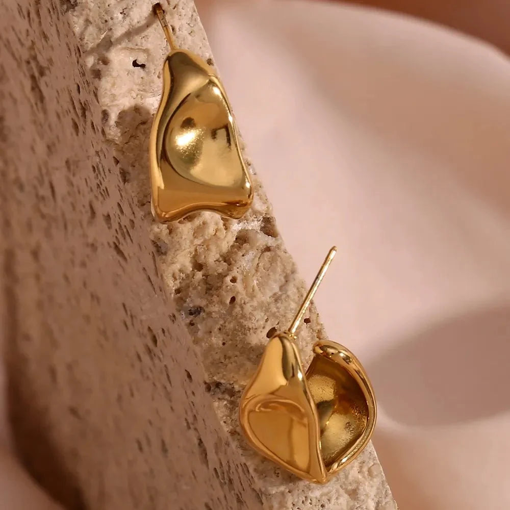 Melting Abstract Dainty Earrings - Veinci