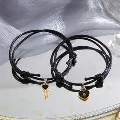 Minimal Lock & Key Couples Bracelets - Veinci