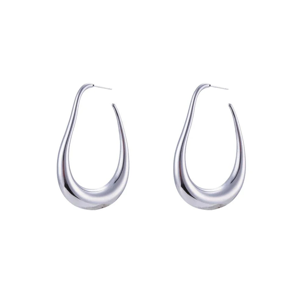 Pear Outlined Hoop Earrings - Veinci