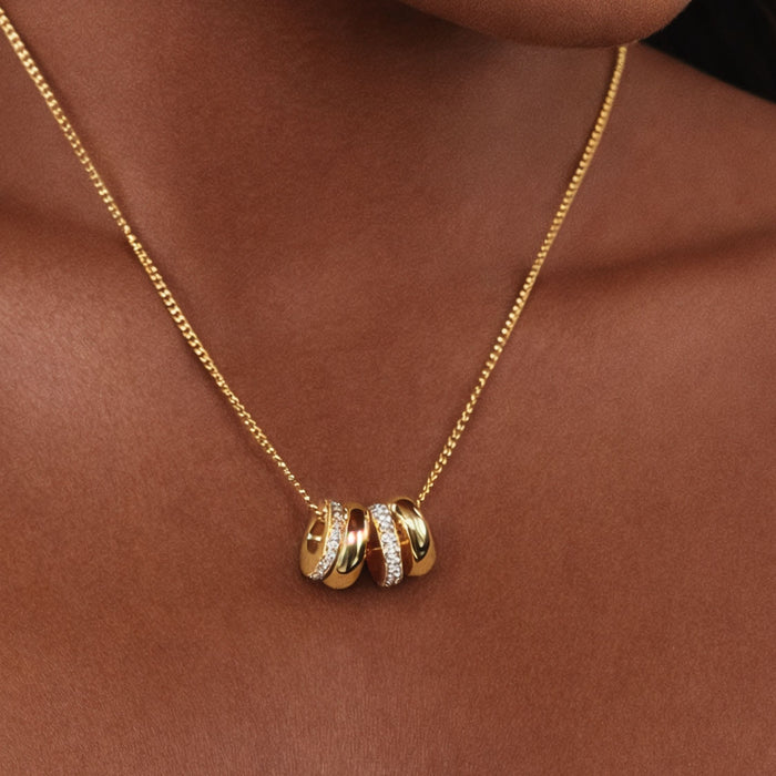 Monte Carlo Gold Tone Stainless Steel Chain Necklace for Women