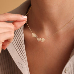 Personalized Birth Flower Chain Bracelet & Necklace - Veinci