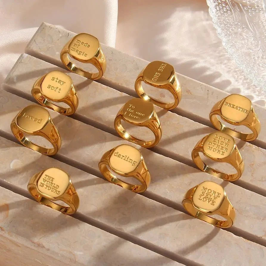 Positive Affirmation Engraved Rings - Veinci