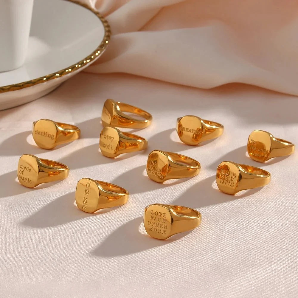 Positive Affirmation Engraved Rings - Veinci