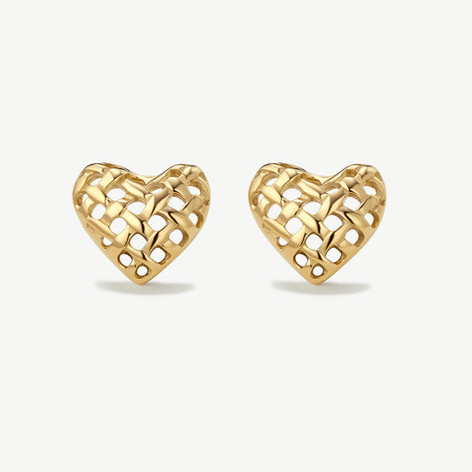 Woven Heart Studs