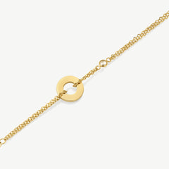 Halo Disc Bracelet With Stone