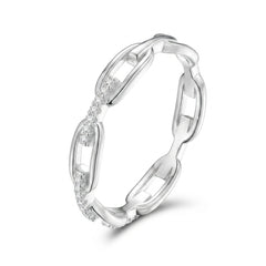 14K Diamond Accented Chain Ring