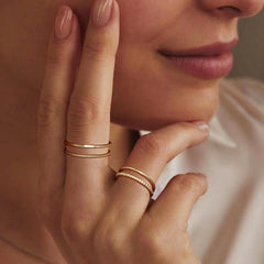 4-Piece 14K Dainty Ring Stack