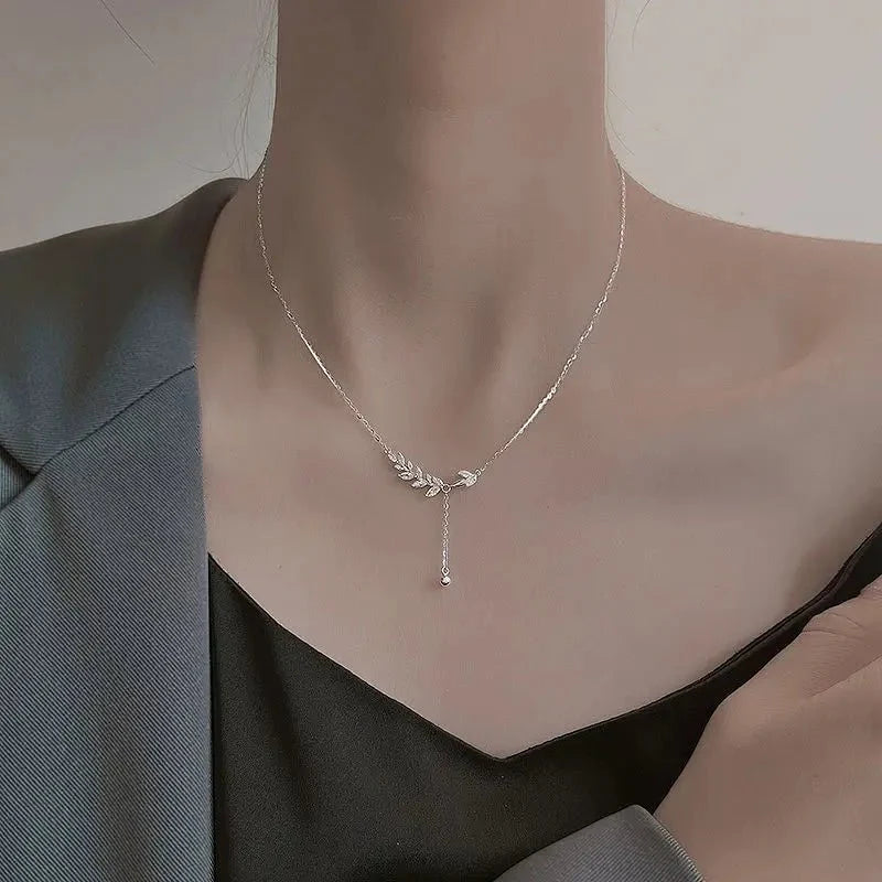 S925 Diamond Tree Botanical Necklace - Veinci