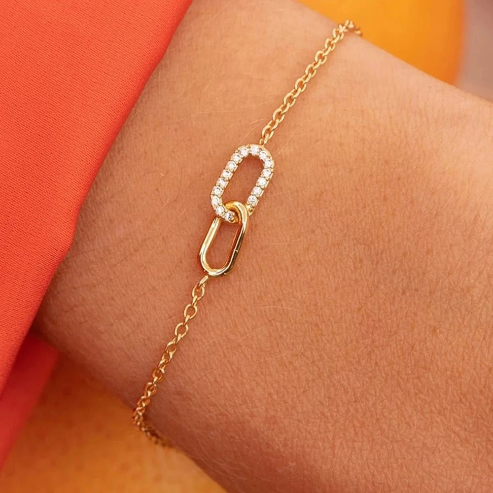 S925 Forever Linked Diamond Contrast Bracelet - Veinci
