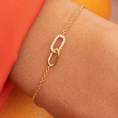 S925 Forever Linked Diamond Contrast Bracelet - Veinci
