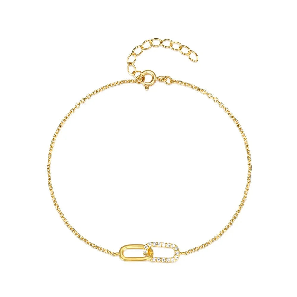 S925 Forever Linked Diamond Contrast Bracelet - Veinci