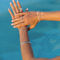 Double White Beaded Bracelet