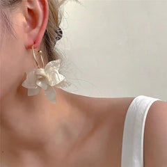 Statement Floral Hoop Earrings - Veinci