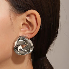 Statement Pretzel Spiral Twist Earrings - Veinci